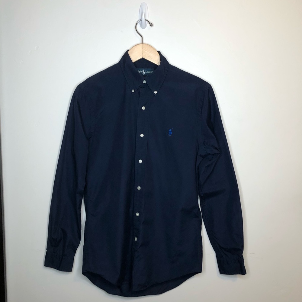 Ralph Lauren navy custom fit dress shirt